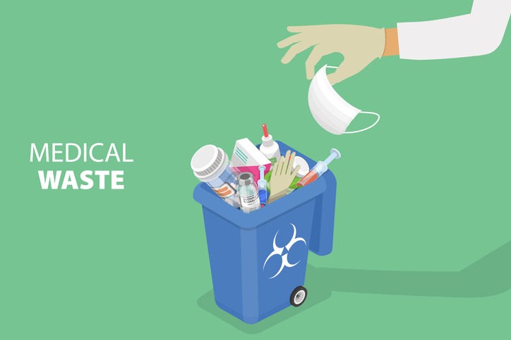 3D Isometric Flat Vector Conceptual Illustration of Medical Waste ...