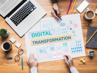 Digital transformation or business online concepts with young person thinking and planning platform ideas.communication design
