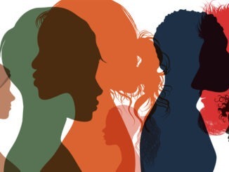 Silhouette profile group of men women and girl of diverse culture. Diversity multi-ethnic and multiracial people. Racial equality and anti-racism. Multicultural society. Friendship