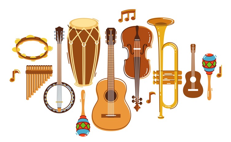 selection of musical instruments