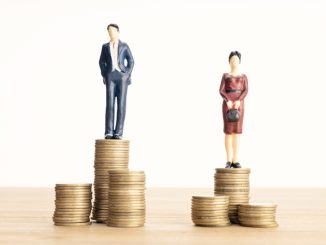 Wage gap between men and women concept