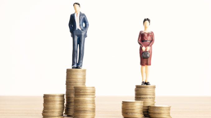 Wage gap between men and women concept