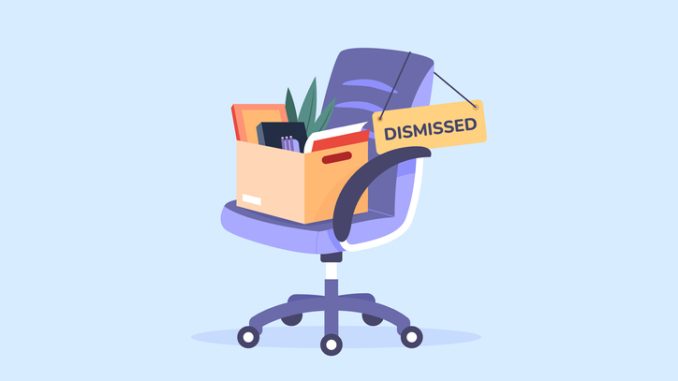 Chair dismissed employee. Quitting job worker, box of fired businessman leaving office resign job dismiss work person unemployment layoff people lost employment vector illustration