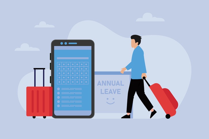 Businessman traveling for an annual leave