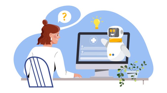 Medical chat bot concept. Artificial intelligence and machine learning.