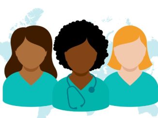 3 female healthcare staff