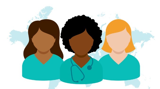 3 female healthcare staff