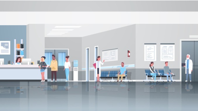 reception desk in a medical facility