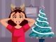 Unhappy girl feeling desperate trying to organize xmas