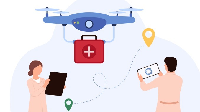 drone delivering medical supplies