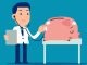 Doctor and sick piggy bank