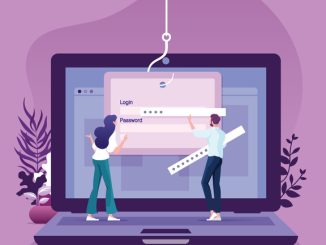 Data phishing, hacking online scam on computer laptop concept