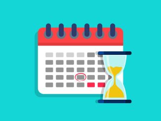 Deadline on calendar with hourglass. Plan of project with time on clock. Icon of schedule with hourglass. Concept of countdown, management and reminder. Duration of time to deadline. Vector