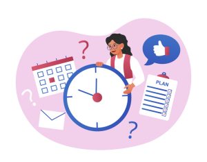 Woman holding clock