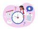 Woman holding clock
