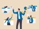 Vendor, third party or outsourcing, work with client or colleagues virtually, contractors or supplier, provider or partner concept, business people work virtually together collaborate for success.