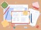 Monthly planning flat color vector illustration