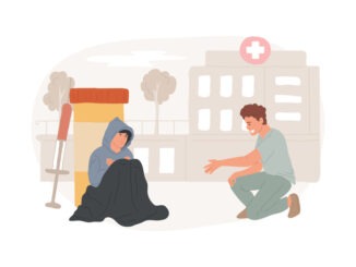 Drug rehab center isolated concept vector illustration.