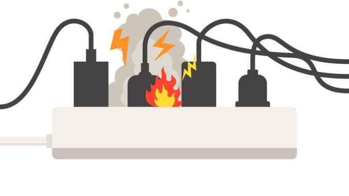 Socket and light the fire from overload,