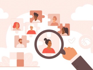 Diverse candidates in puzzle pieces, hiring with diversity and inclusion focus