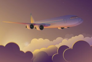 Airplane flying in the sky
