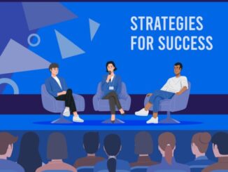 Business conference concept, Audience sat watching speakers talking.