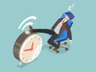 Illustration of Afternoon Slump, Procrastinating Lazy Employee