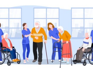 Nurse taking care about seniors people in hospital.