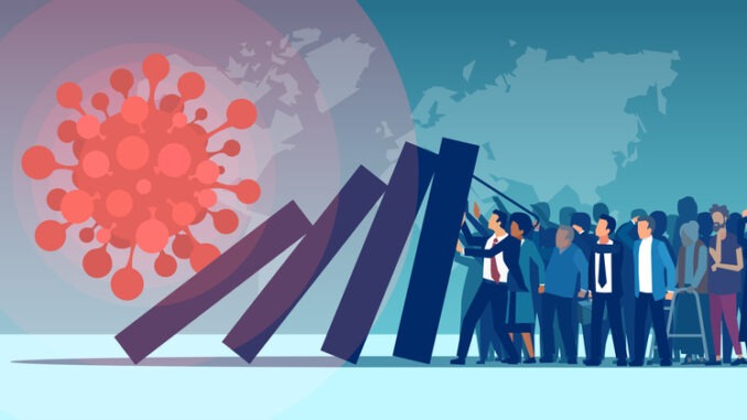 Economic impact and unemployment rise due to Coronavirus pandemic concept