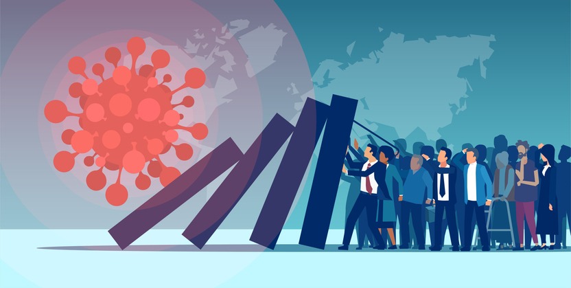 Economic impact and unemployment rise due to Coronavirus pandemic concept