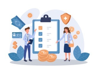 Employee benefits package concept. Compensation supplementing employee's salary. Worker advantages: overtime, medical insurance, vacation and retirement benefits.