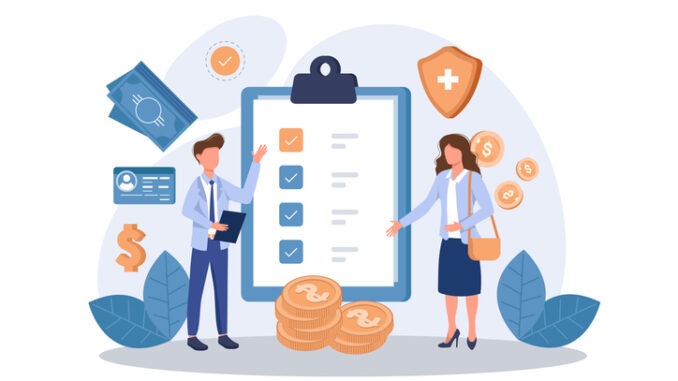 Employee benefits package concept. Compensation supplementing employee's salary. Worker advantages: overtime, medical insurance, vacation and retirement benefits.