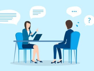 Business woman interviewing for a job.