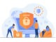 Tiny people protecting business data and legal information isolated flat vector illustration. General privacy regulation for protection of personal data. GDPR and privacy politics concept