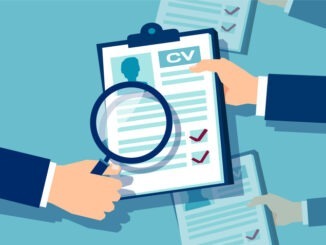 Employer businessman exploring job applications