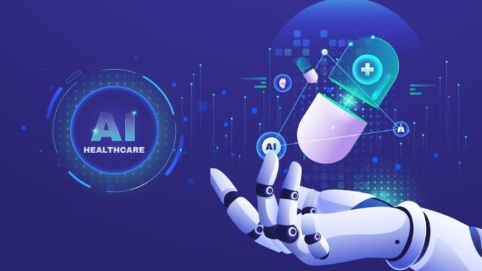 Gradient AI Healthcare Background with Pill