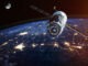 Spacecraft Launch Into Space. Elements of this image furnished by NASA.