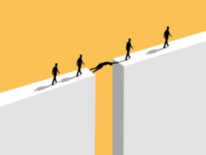 Entrepreneurs act as bridges for their teams to cross the cliffs