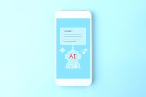 Image of an AI doctor giving a diagnosis on a smartphone