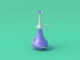 Hookah on green background. Modern shisha. 3d render